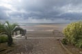 The beach of BenicÃÂ ssim-BenicÃÂ¡sim and the Mediterranean Sea joining with rainwater and floods producing a mixture of sediments l